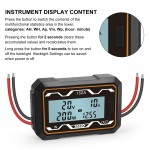 Voltmeter, wattmeter, ammeter, multifunctional, digital multimeter, 4.8 - 60 V, 150 A, model ND11, black color